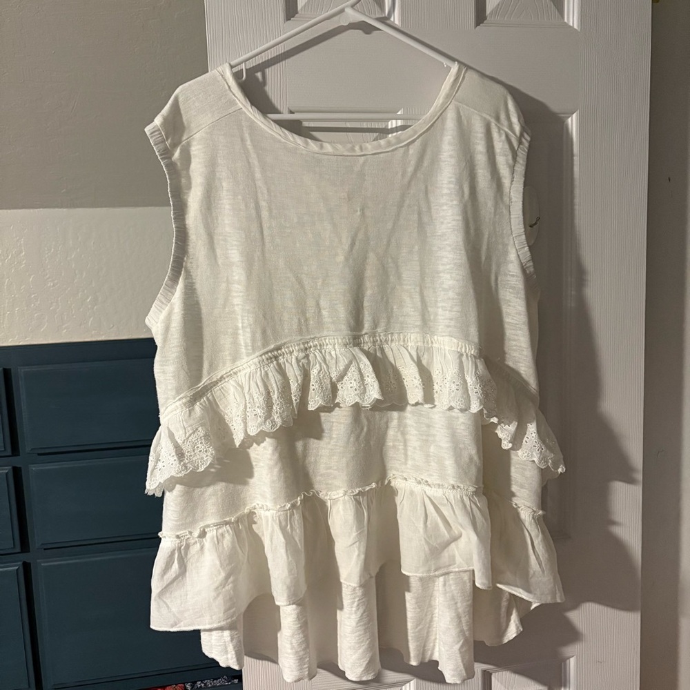 Free People Oversized Ruffle Sleeveless Top - Picture 4 of 8